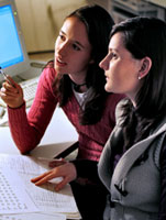 M Students at computer