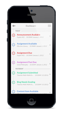 Learn dashboard on iPhone
