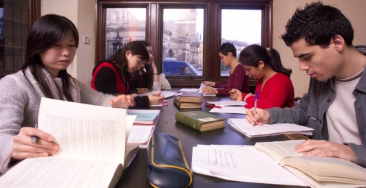 Students studying for exams