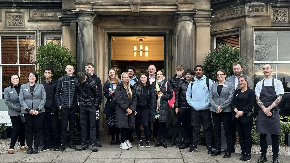 Plate of food and place mat as prepared by pupils from Gracemount High School