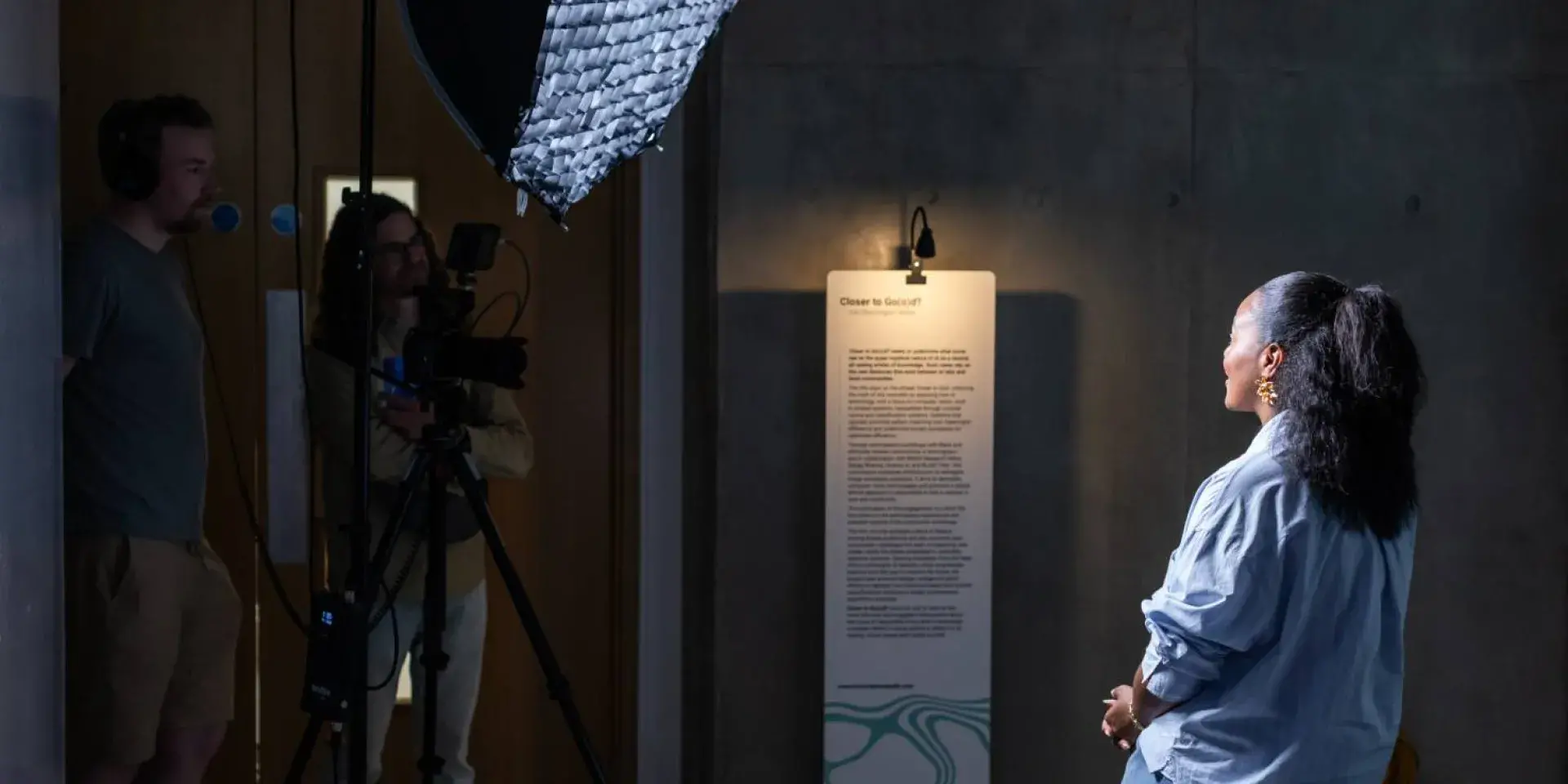 Artist being interviewed on camera