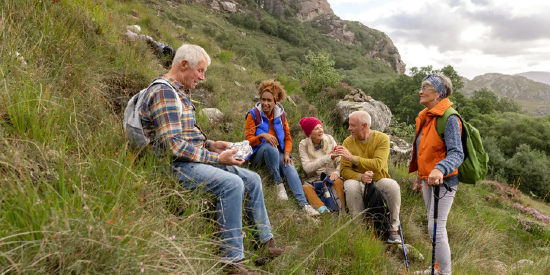 Grouo of people hillwalking