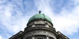 Images showing the stone dome of the Royal Society of Edinburgh Building