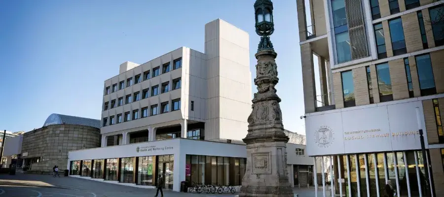 Health and Wellbeing Centre, the Dugald Stewart Building and the Lamp.