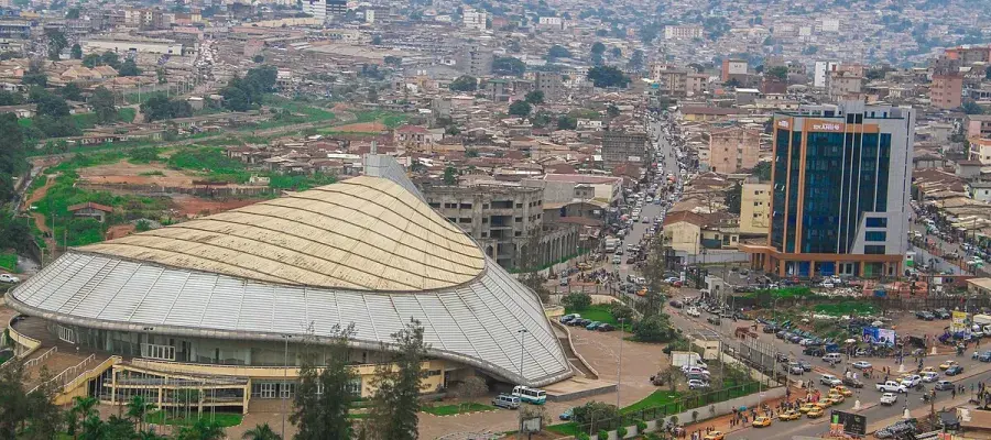 Aerial image of city of Yaounde