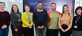 The team from the School of Regeneration and Repair celebrate their Sliver Sustainability Award. 