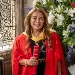 Dr Abla M Amawi receiving their honorary degree.