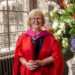 Professor Dame Moira Katherine Brigid Whyte receiving their honorary degree.