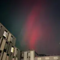 The Northern Lights above Pentland House, Edinburgh