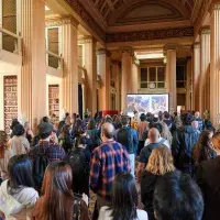 Students and staff at the PGT dissertation event