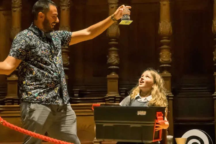 Dr Adrian Garcia-Burgos from the Centre for Discovery Brain Sciences enthralled the audience with a taster of his ‘Science is Magic’ show, which combines interactive illusions and scientific principles.