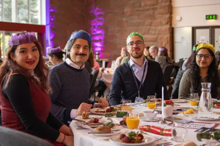 Students and staff at the festive lunches