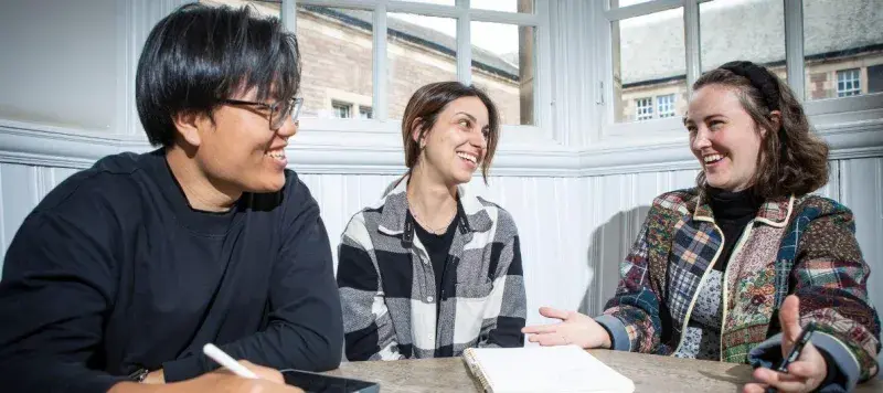 Students having a discussion in a classroom setting