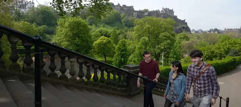 Students in Princes Street Gardens